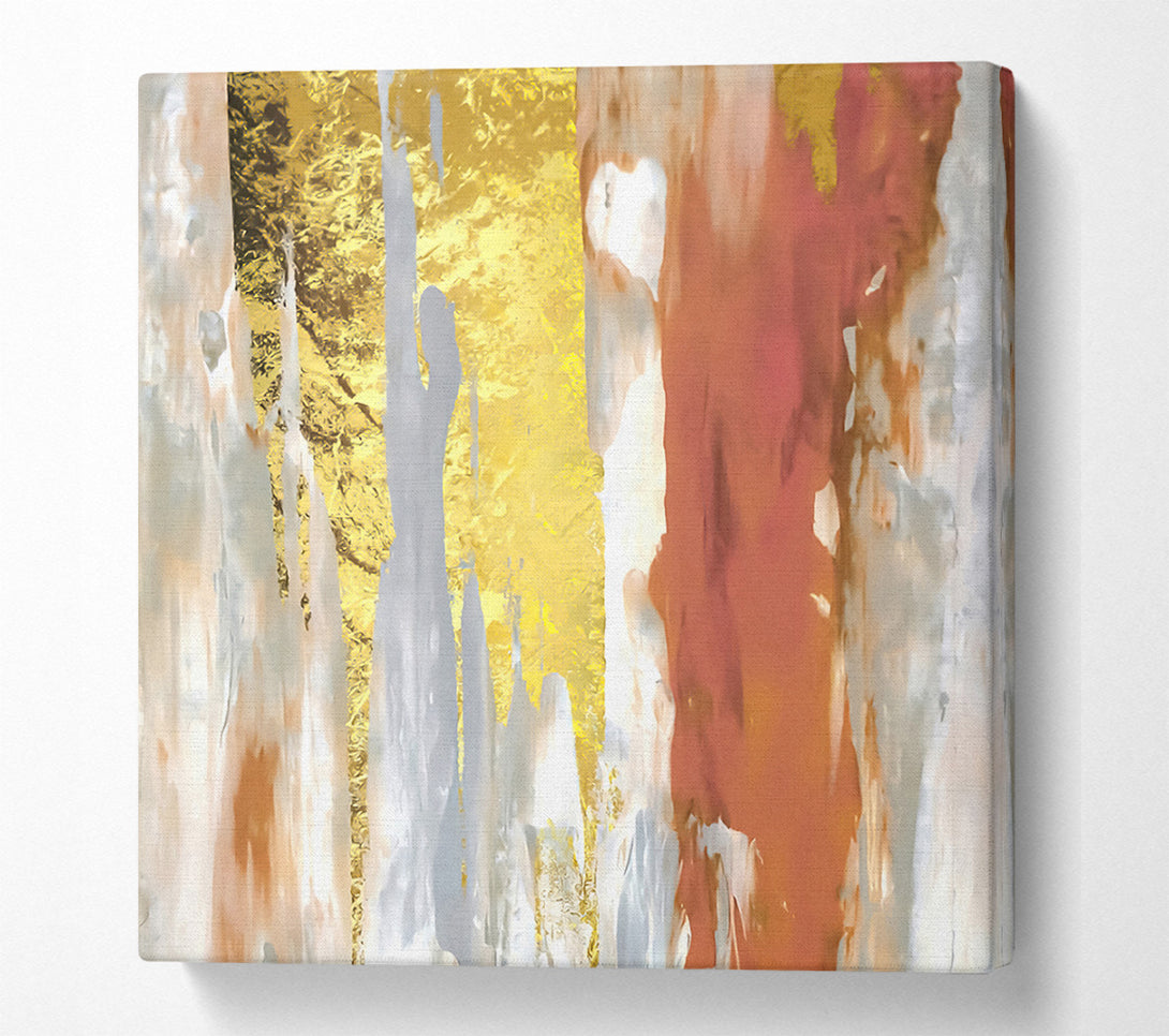  A Canvas Print of Gold Drip Abstract Canvas Art