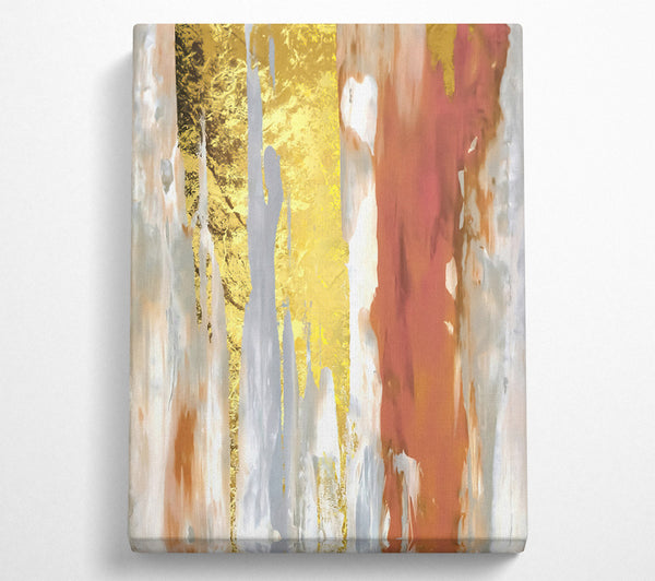 A Canvas Print of Gold Drip Abstract Canvas Art