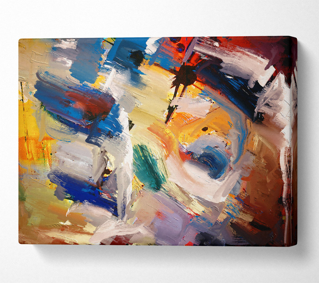  A Canvas Print of Golden Blue Abstract Canvas Print