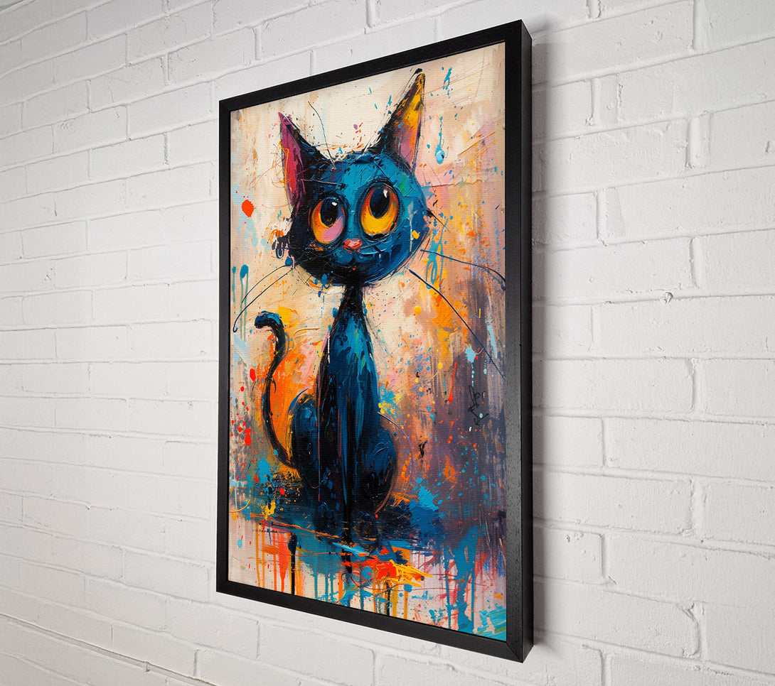  A Canvas Print of Azure Feline Gaze Canvas Art