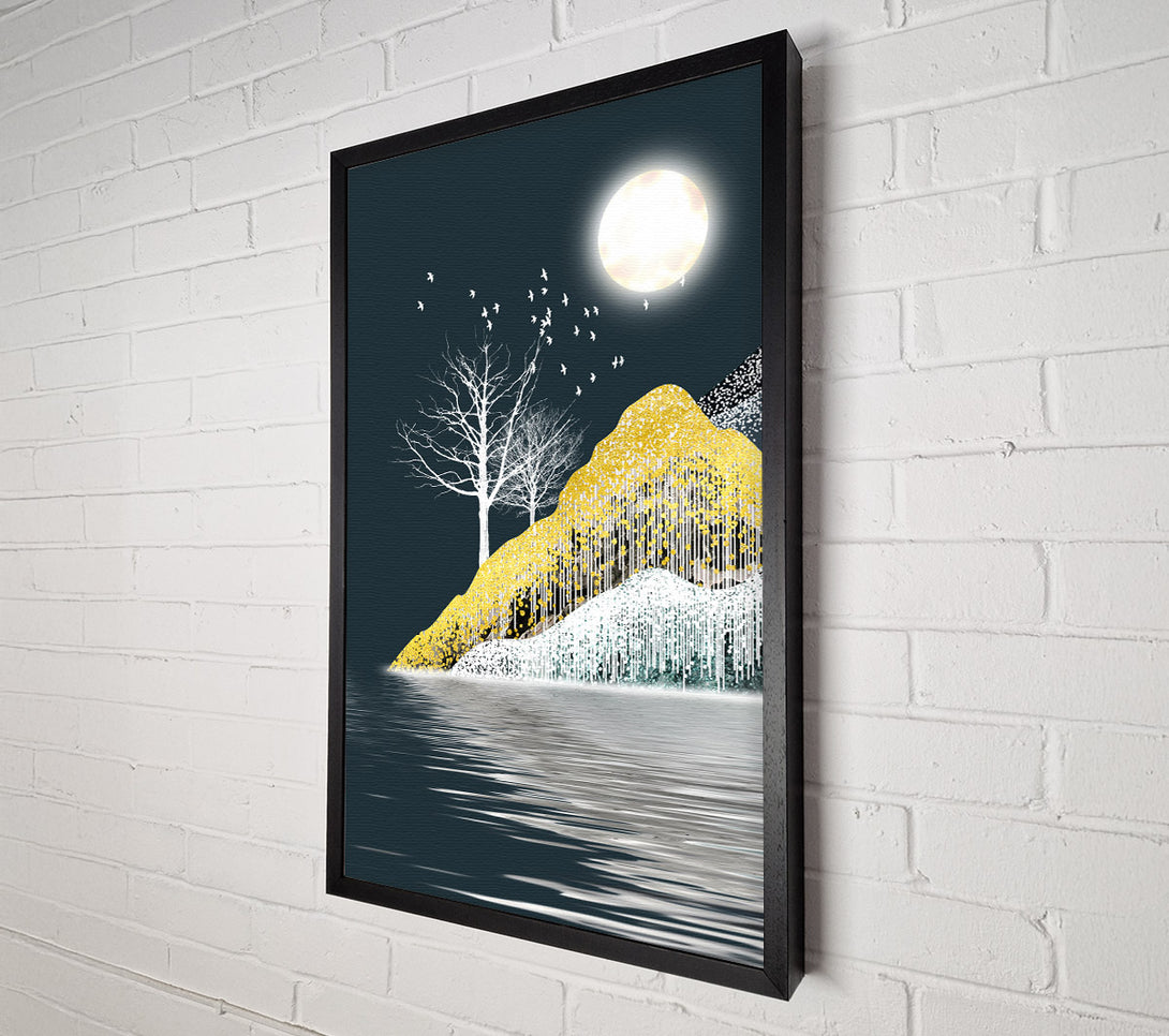 A Canvas Print of Gold Drip Hill Canvas Wall Art