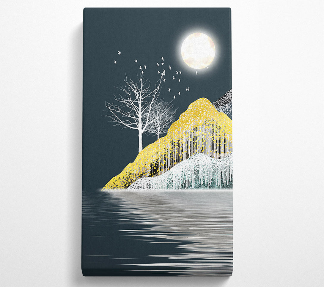  A Canvas Print of Gold Drip Hill Canvas Wall Art