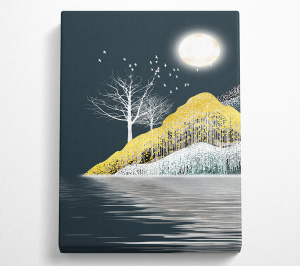  A Canvas Print of Gold Drip Hill Canvas Wall Art