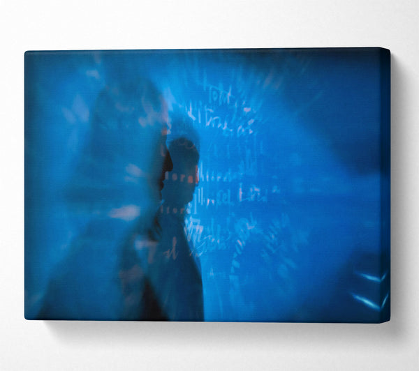  A Canvas Print of Blue Figure In Fog Canvas Wall Art
