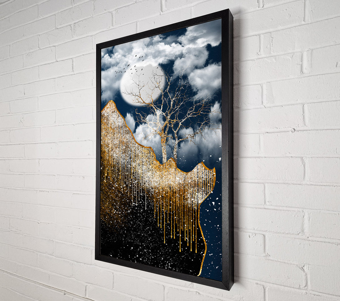  A Canvas Print of Gold Drip Hilltop Canvas Print