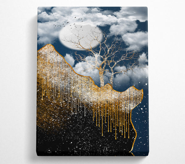  A Canvas Print of Gold Drip Hilltop Canvas Print