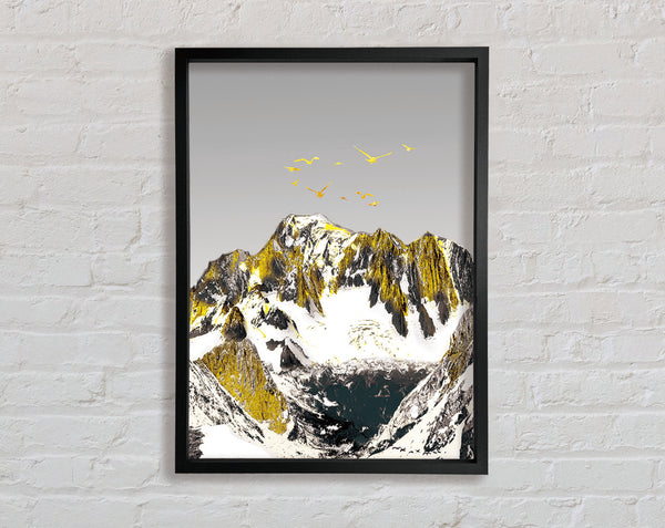 Gold Faces Mountain Framed Print