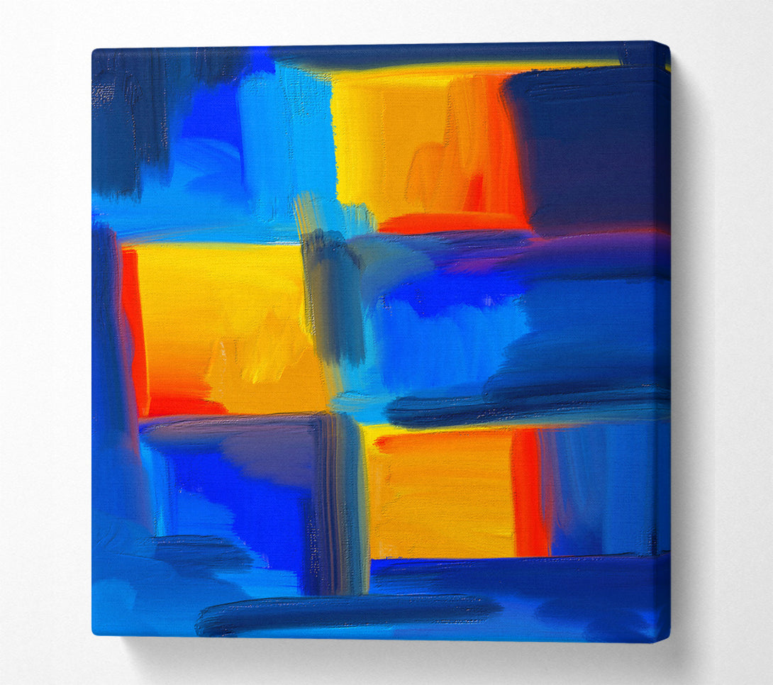  A Canvas Print of Blue Abstract Strokes Canvas Print