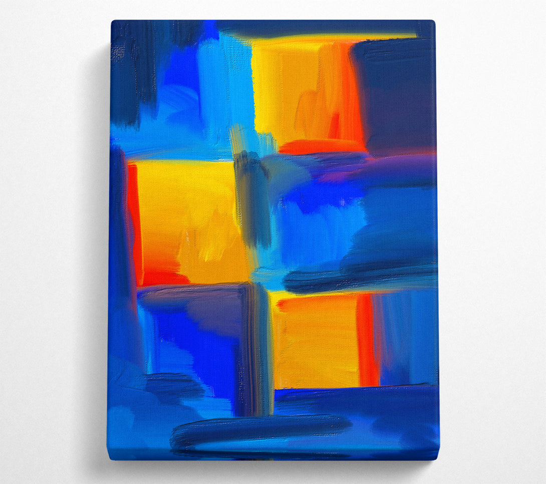  A Canvas Print of Blue Abstract Strokes Canvas Print