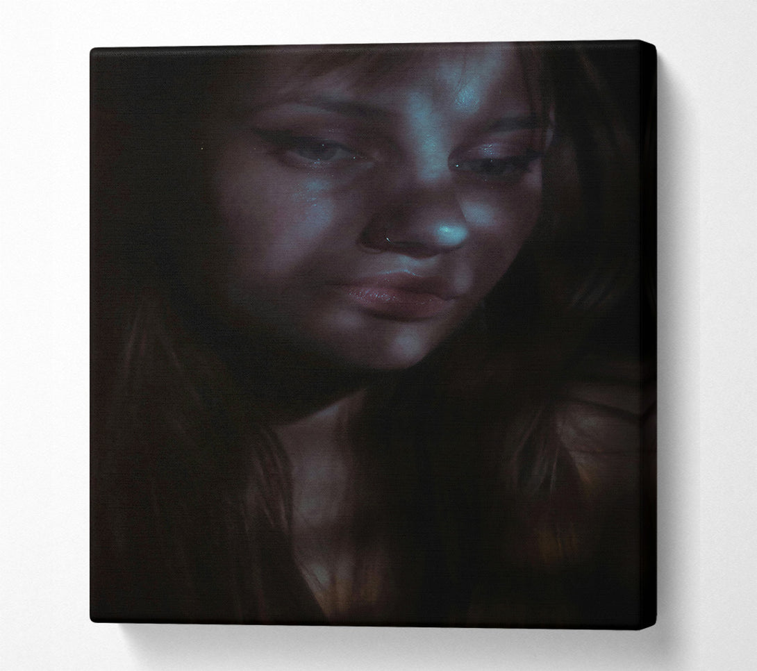  A Canvas Print of Blue Light Portrait Canvas Print