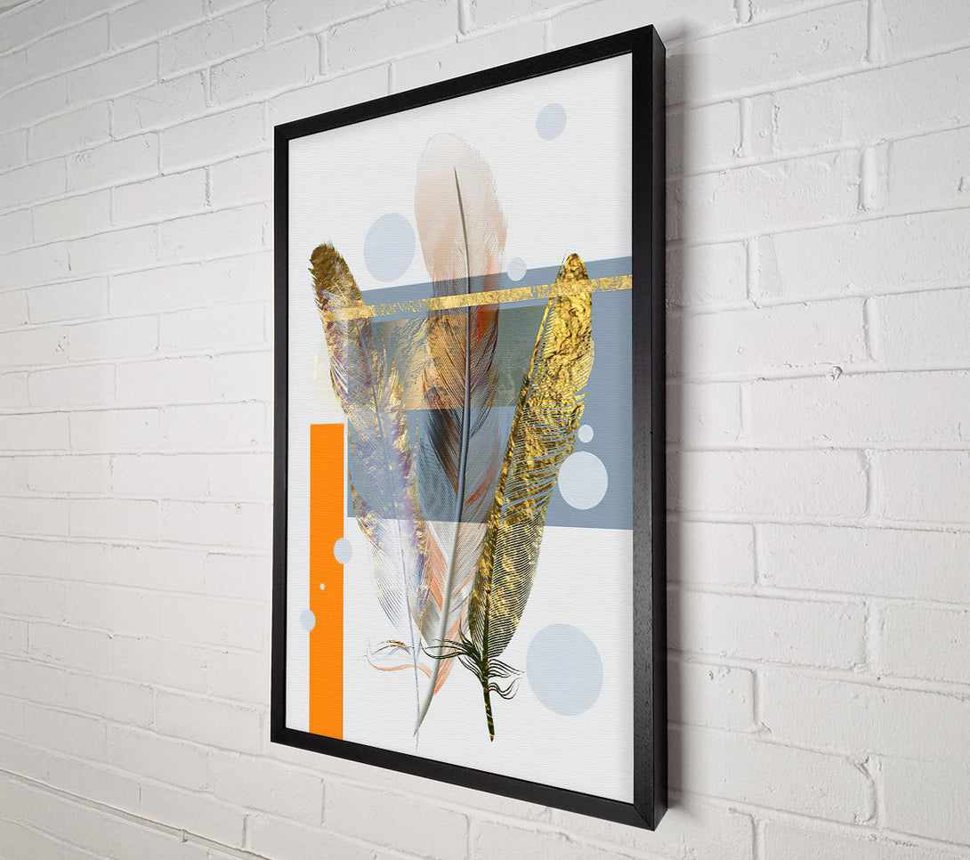  A Canvas Print of Gold Feather Impression Canvas Art