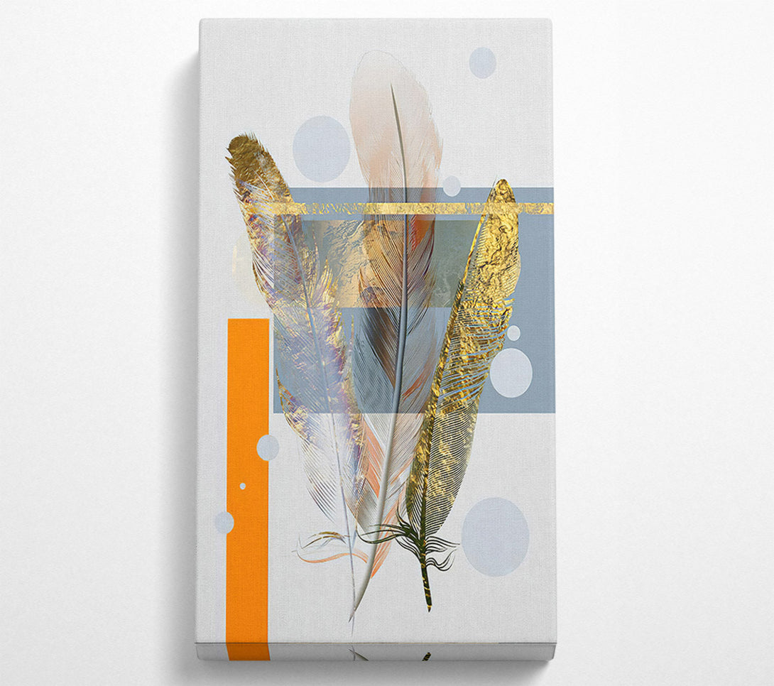  A Canvas Print of Gold Feather Impression Canvas Art