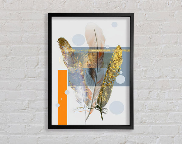Gold Feather Impression Framed Print