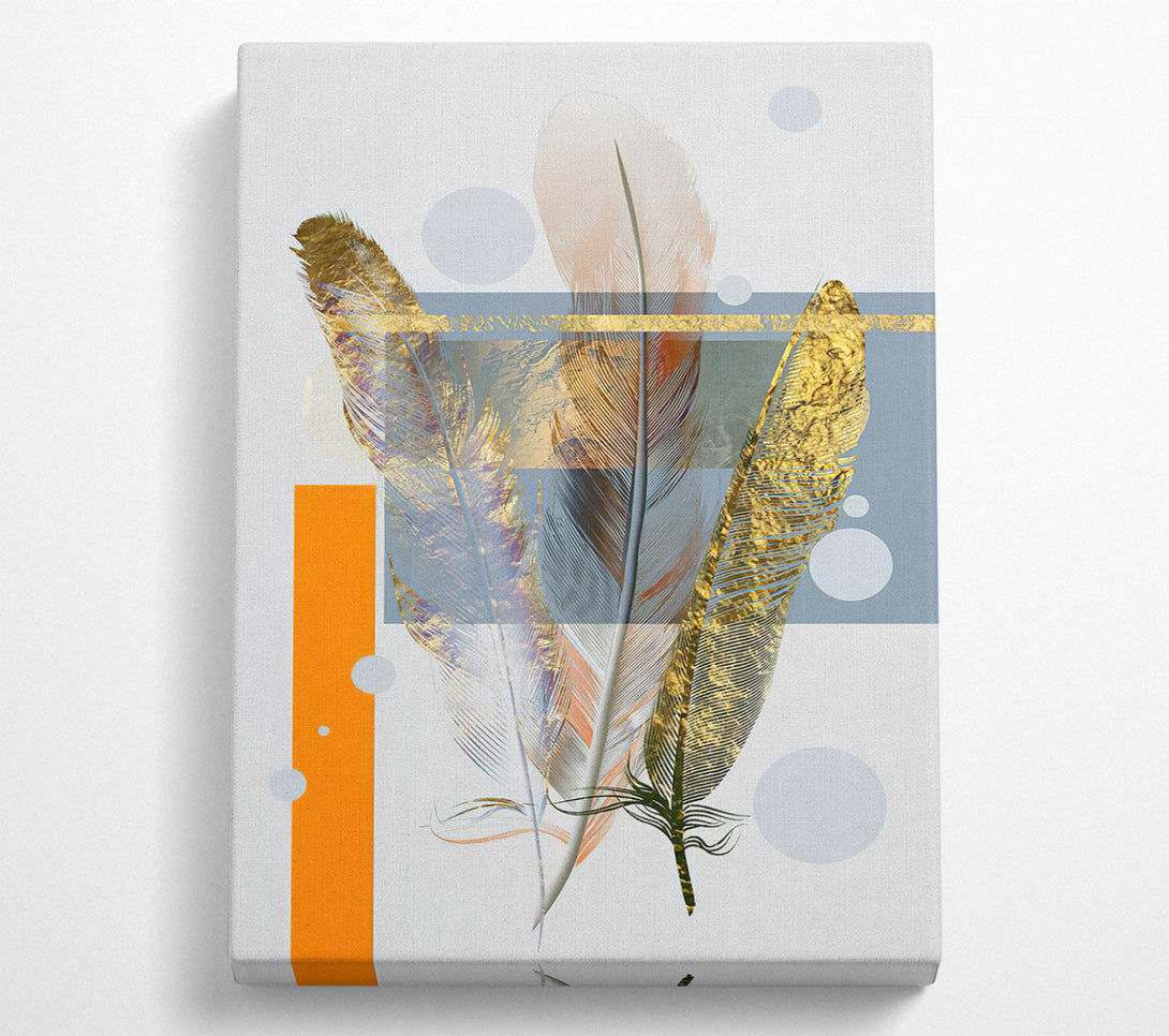  A Canvas Print of Gold Feather Impression Canvas Art