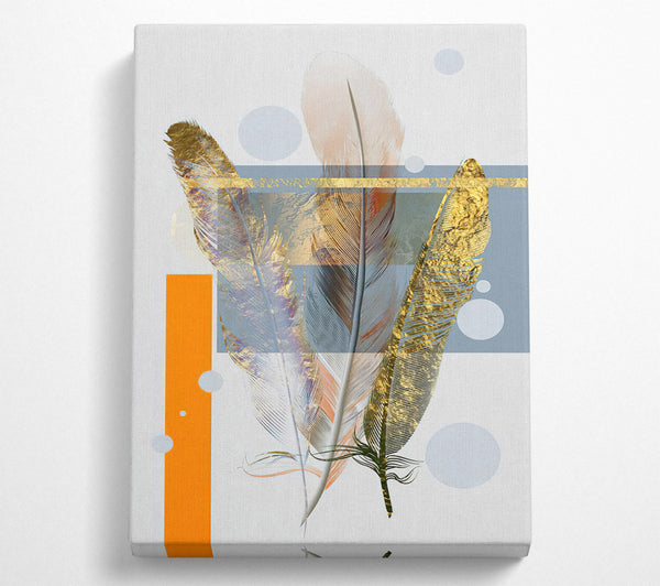  A Canvas Print of Gold Feather Impression Canvas Art