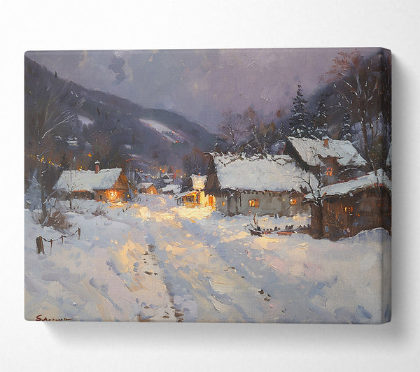  A Canvas Print of Golden Light Snowscape Canvas Art