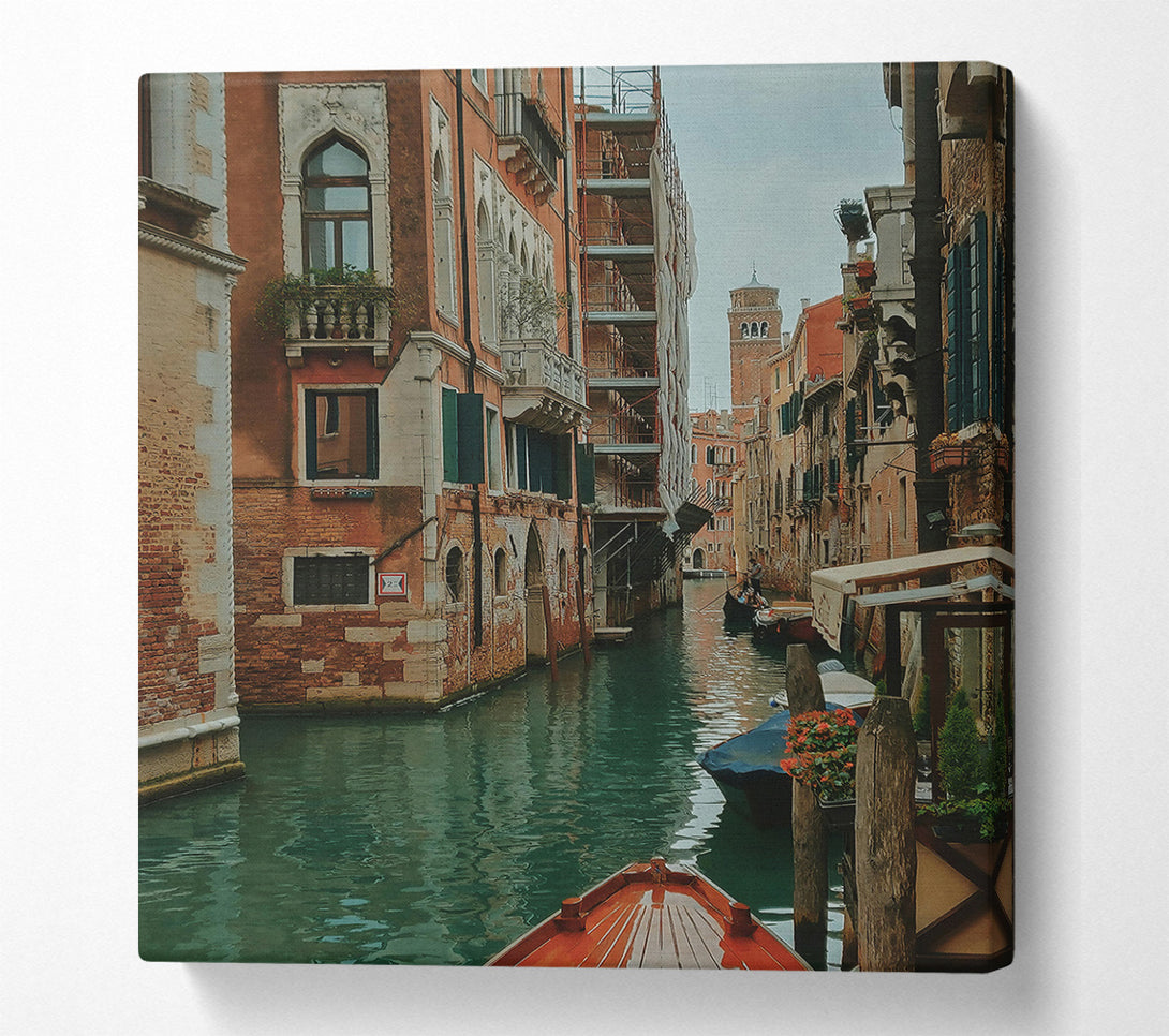  A Canvas Print of Teal Venice Canal View Canvas Wall Art