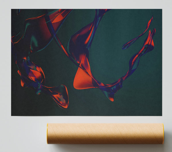 Crimson Liquid Flow Giclee Print