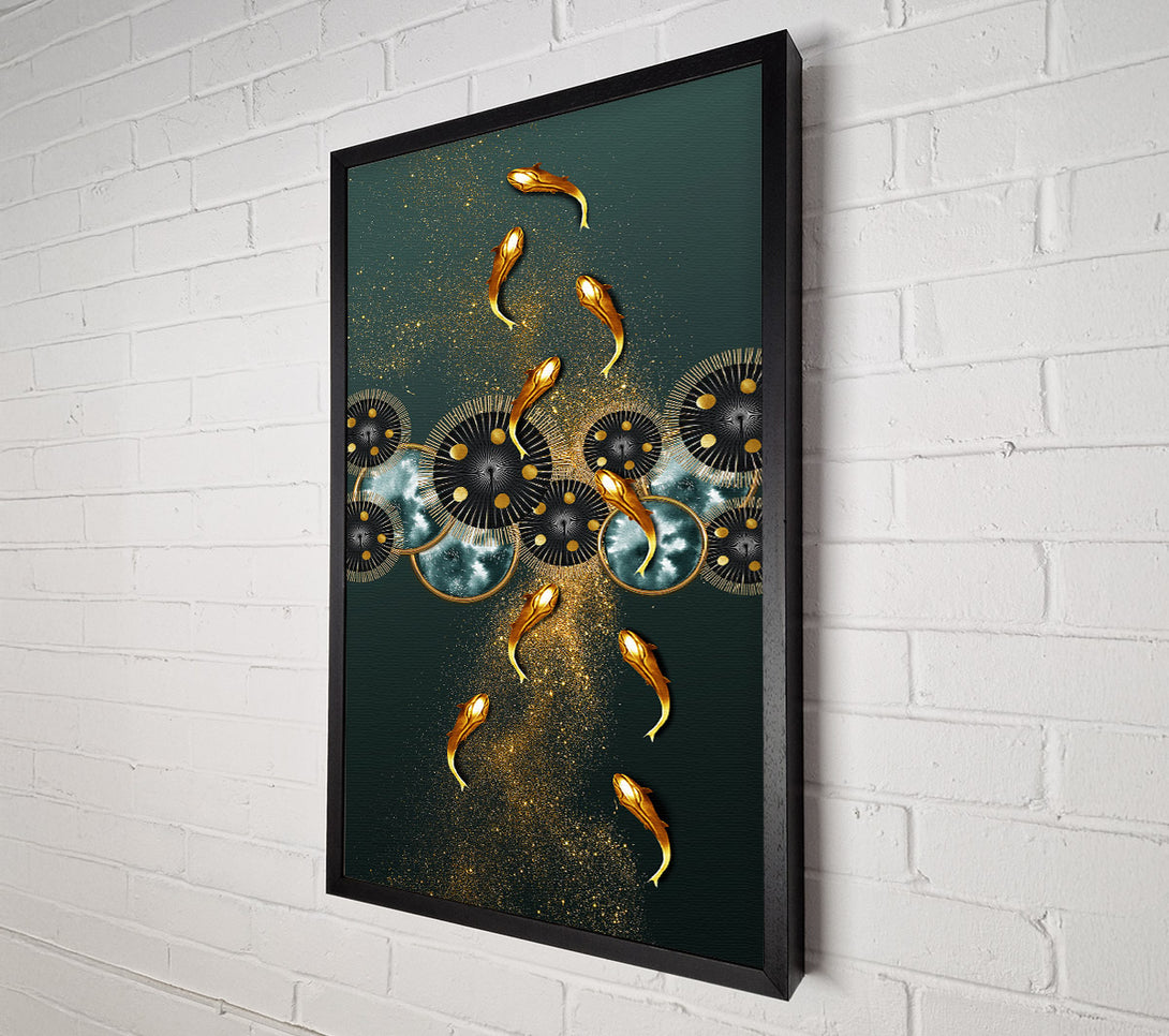  A Canvas Print of Gold Fish Glitter Canvas Art
