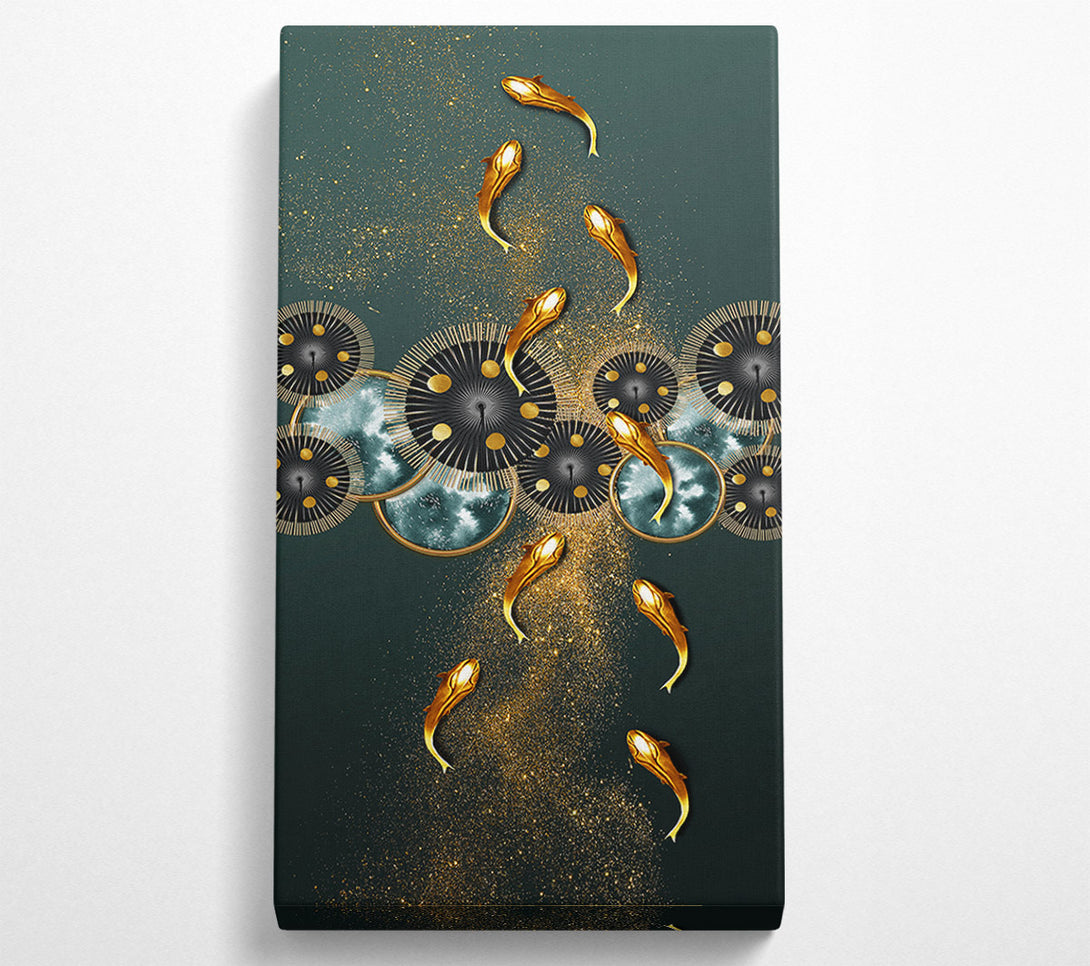  A Canvas Print of Gold Fish Glitter Canvas Art