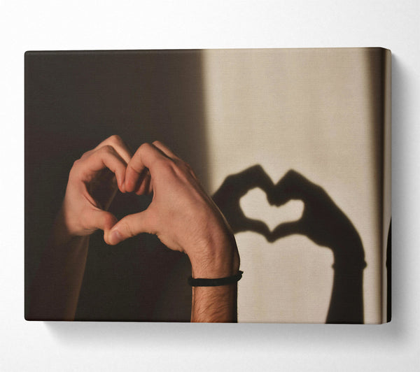  A Canvas Print of Golden Heart Shadow Canvas Wall Art