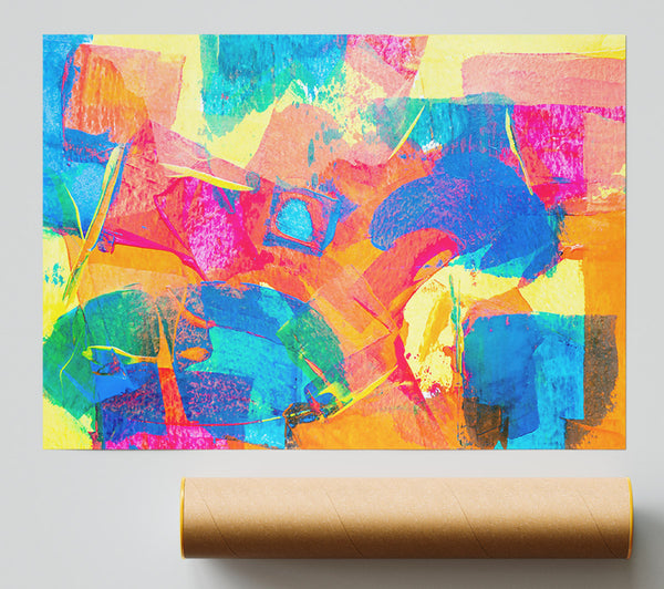 Orange Abstract Expressionism. Poster