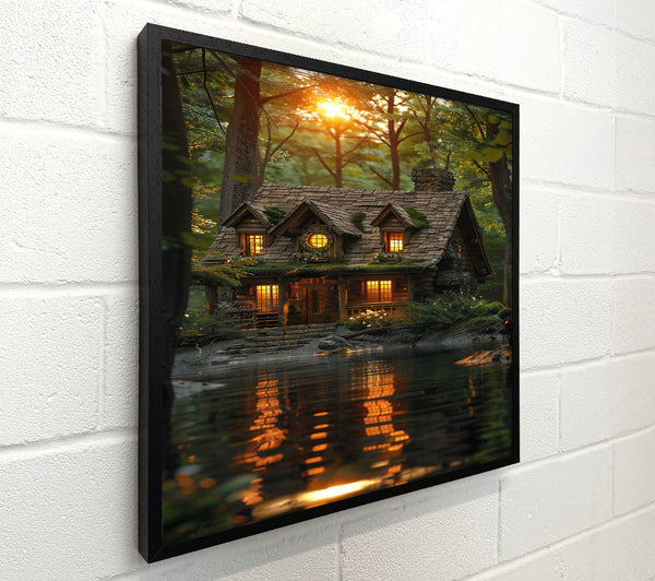 Golden Cabin Reflections