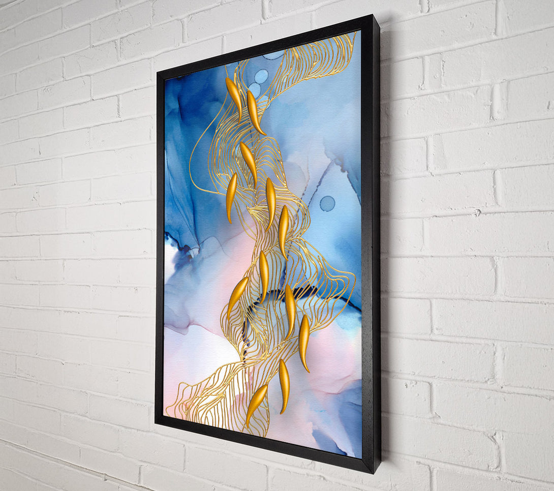  A Canvas Print of Gold Fish Shapes Canvas Wall Art