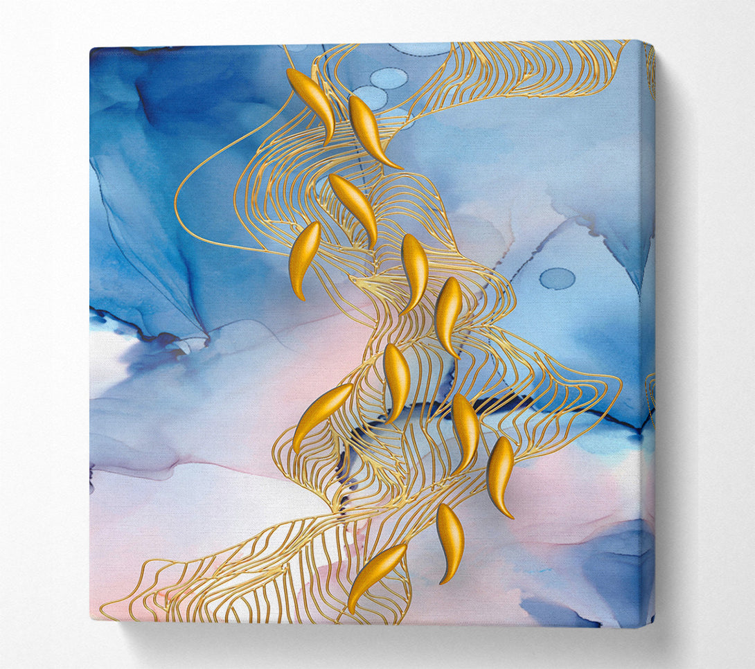  A Canvas Print of Gold Fish Shapes Canvas Wall Art
