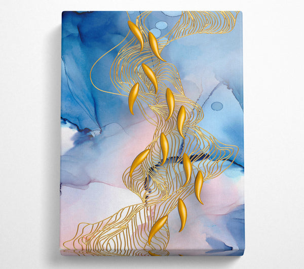  A Canvas Print of Gold Fish Shapes Canvas Wall Art