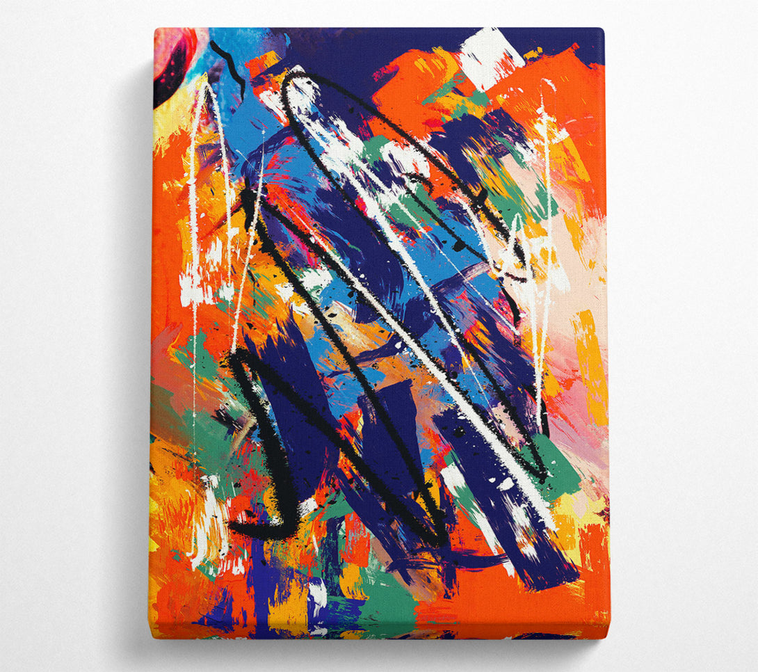  A Canvas Print of Crimson Abstract Strokes Canvas Wall Art