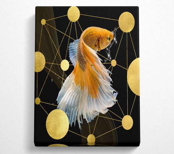  A Canvas Print of Gold Fish With Gold Spots Canvas Wall Art