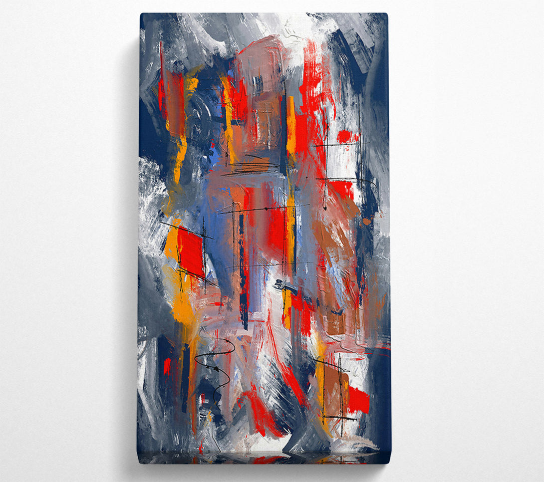  A Canvas Print of Crimson Abstract Lines Canvas Wall Art