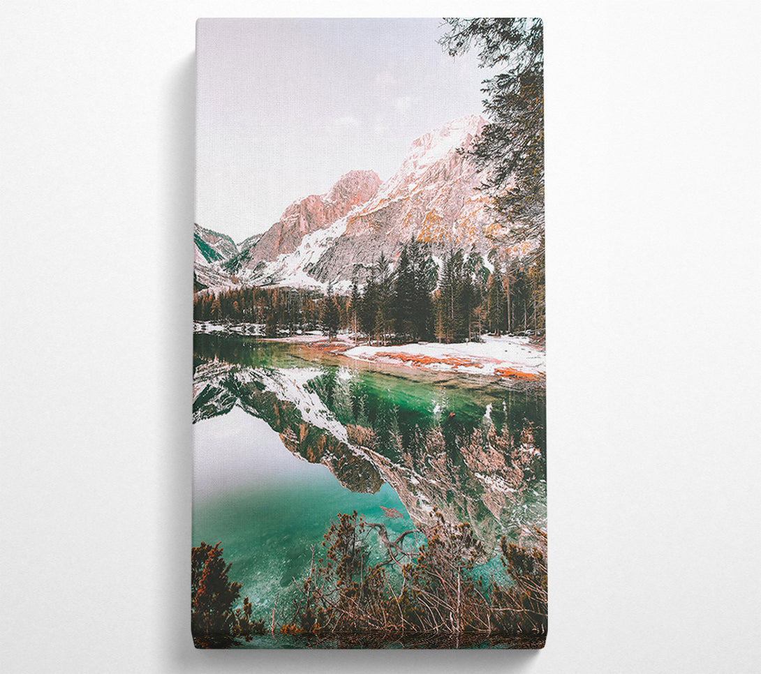  A Canvas Print of Teal Mountain Reflections Canvas Print