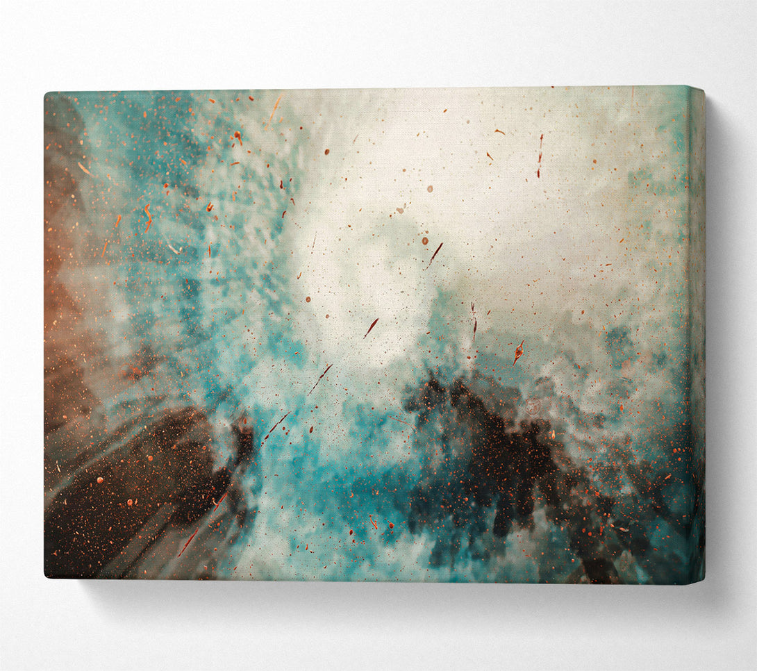  A Canvas Print of Teal Cosmic Dust Canvas Art
