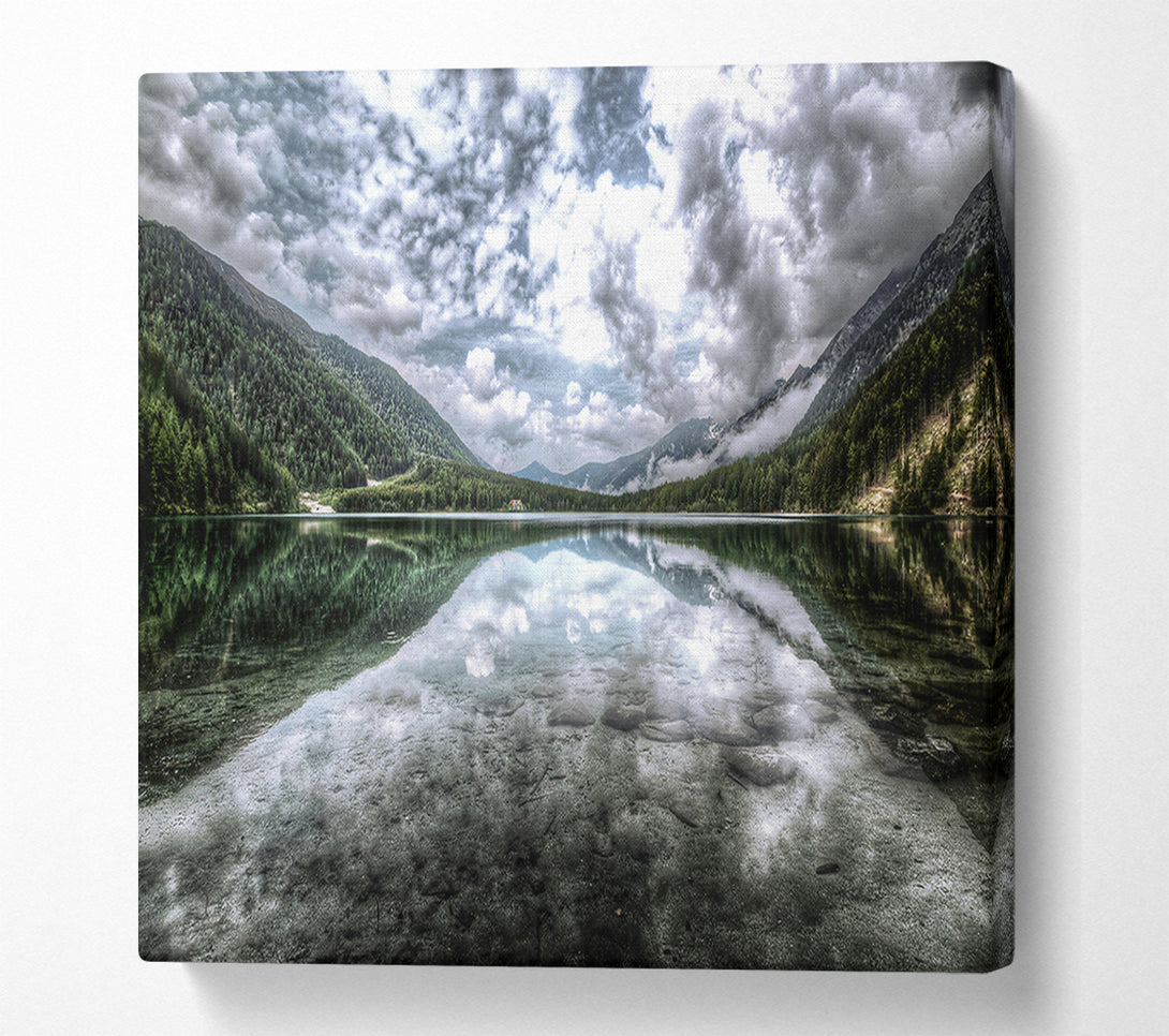  A Canvas Print of Green Mountain Reflections Canvas Print