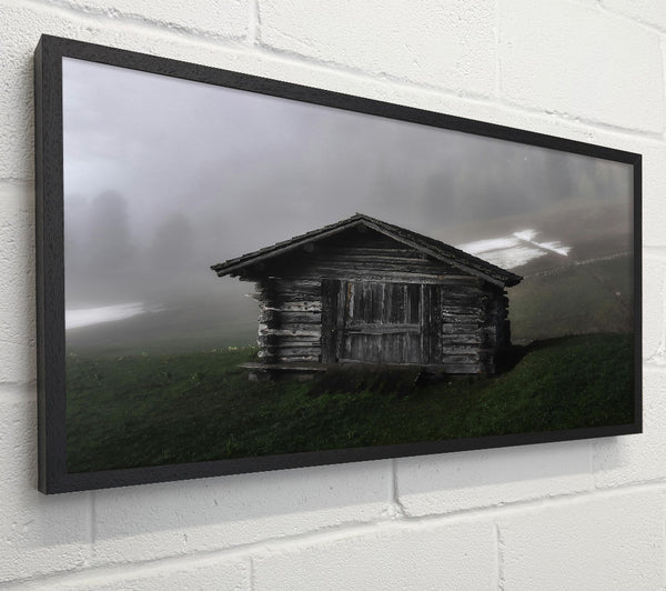 Grey Cabin In Mist.