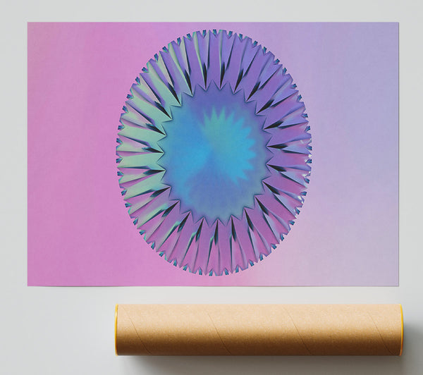 Blue Iridescent Bloom Poster