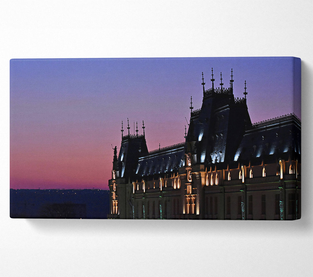  A Canvas Print of Pink Palace Twilight Canvas Print