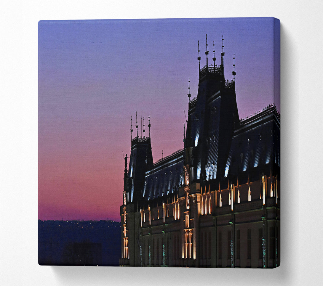  A Canvas Print of Pink Palace Twilight Canvas Print