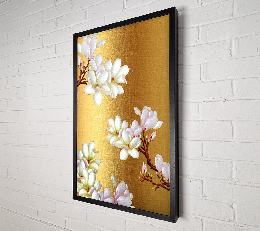  A Canvas Print of Gold Flowers Canvas Wall Art