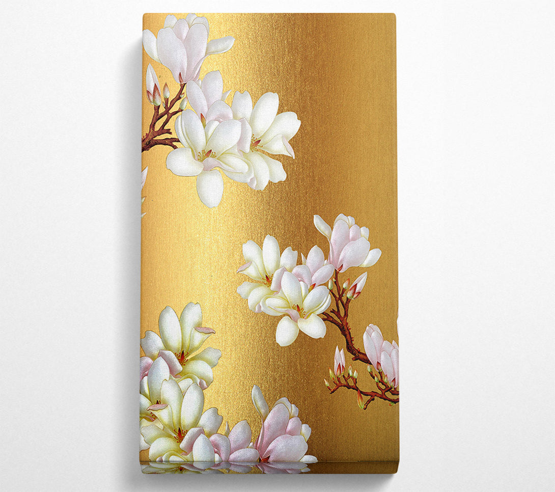  A Canvas Print of Gold Flowers Canvas Wall Art