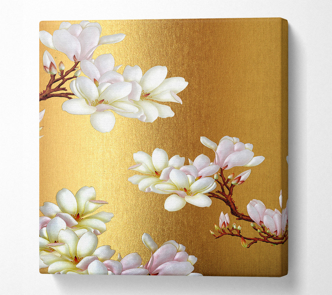  A Canvas Print of Gold Flowers Canvas Wall Art