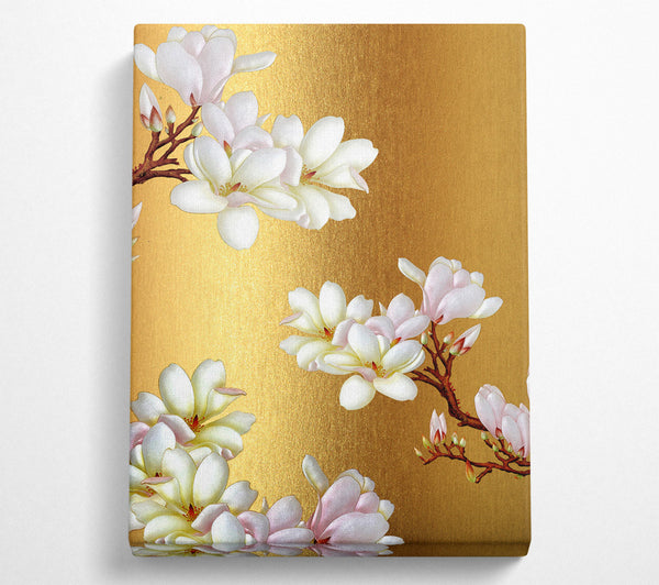  A Canvas Print of Gold Flowers Canvas Wall Art