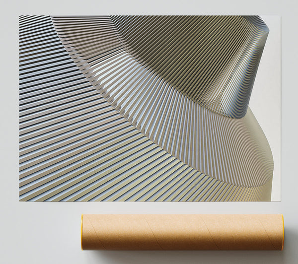 Silver Geometric Forms Poster