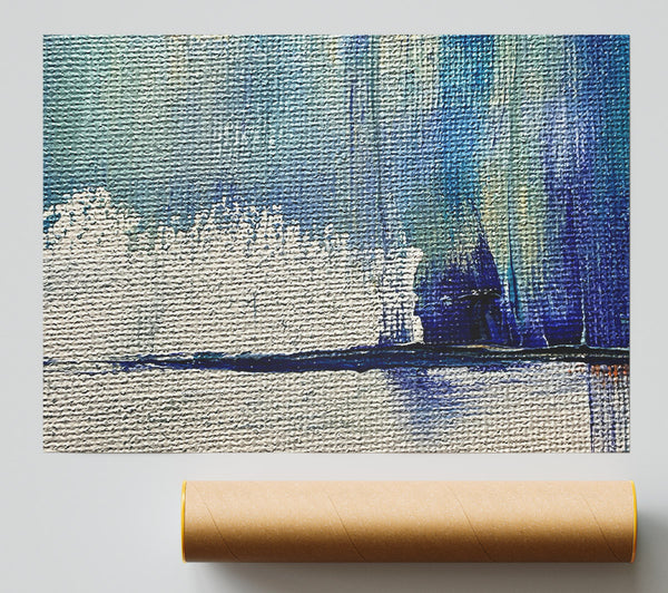 Azure Abstract Horizon Poster