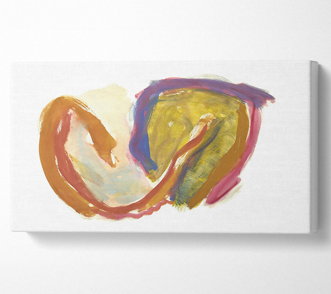  A Canvas Print of Golden Abstract Embrace Canvas Wall Art