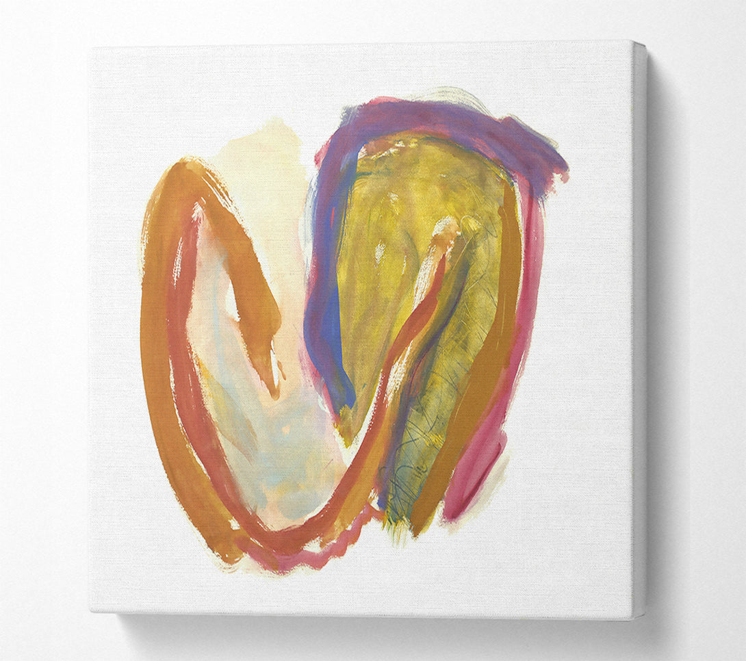  A Canvas Print of Golden Abstract Embrace Canvas Wall Art
