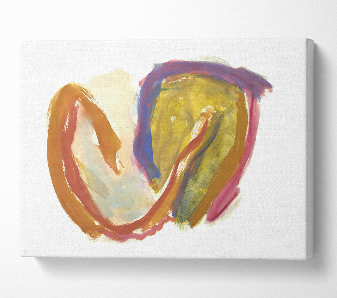  A Canvas Print of Golden Abstract Embrace Canvas Wall Art