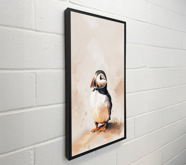 Beige Puffin Portrait